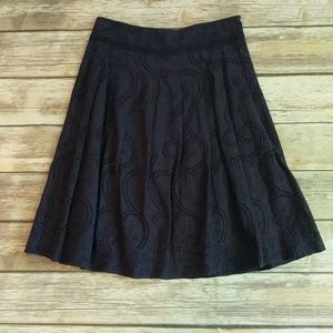 Anthropologie eyelit lace navy skirt